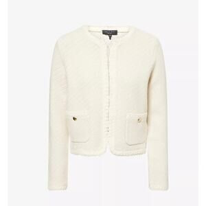 Rag & Bone Claire Textured Cardigan - Off White - Size Small